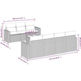  8-dijelni set vrtnih sofa od poliratana s jastucima bež | shoptok.hr