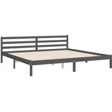  Okvir za krevet s uzglavljem sivi 200 x 200 cm od masivnog drva | shoptok.hr