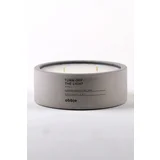 Betonska sveća Turn Off The Lıght Flat, Parafin i soja, Miris kakaa, 12 cm, Siva