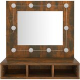 Ormarić s ogledalom LED boja dimljenog hrasta 60x31,5x62 cm | shoptok.hr