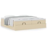 vidaXL otomanski okvir kreveta s madracima krem 180x200cm od tkanine | shoptok.hr