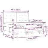  Krevet s kutijom s madracem i klupom tamno sivi 200x200 cm od baršuna | shoptok.hr
