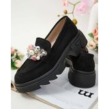 Resti Black women's moccasins with colorful Glam crystals | ePonuda.com