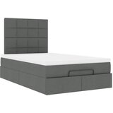 vidaXL Otomanski posteljni okvir z vzmetnico siv 120x190 cm blago, (21607782) | Shoptok.si