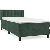 Maison Chic Box spring postelja - Vzmetna postelja z vzmetnico temno zelen 90x190 cm žamet SL8048, (21900736) Cene