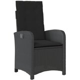  3-dijelni vrtni blagovaonski set s jastucima od poliratana crni Crna Dužina stola 90 cm | shoptok.hr