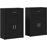 Maison Chic Komoda - Predalnik 2 kosa črna 60x30x84 cm inženirski les, (21719798) | Shoptok.si