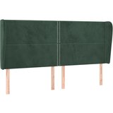  The Living Store Vzglavje z ušesi temno zeleno 203x23x118/128 cm žamet - Vzglavje, (21453713) | Shoptok.si
