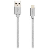 Canyon MFI-3 Charge &amp; Sync MFI braided cable with metalic shell, USB to lightning, certified by Apple, cable length 1m, OD2.8mm, Pearl White - CNS-MFIC3PW | Shoptok.si
