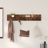 vidaXL Vješalica za kapute na zidu Dimljeni hrast 100 x 10.5 x 18 cm | shoptok.hr