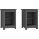  Noćni ormarići 2 kom sivi 40x35x55 cm od masivne borovine | Eponuda.com