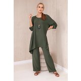 Kesi Women's blouse set with pendant + pants - khaki | shoptok.hr