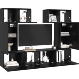 vidaXL Set TV komoda s policom s pohranom s vratima 6 pcs Crni hrast 80 x 30 x 30 cm | shoptok.hr