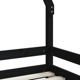  Okvir za dječji krevet crni 90 x 200 cm od masivne borovine | shoptok.hr