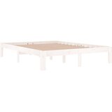  Okvir za krevet od masivne borovine bijeli 140 x 190 cm | shoptok.hr