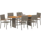  7-delni vrtnarski jedilni set, sivo poli ratan | Shoptok.si