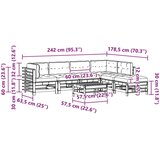  Vrtna dnevna garnitura 7 pcs Voščeno rjava Trdna borovina, (5000272368) | Shoptok.si