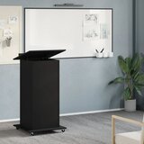  Govornica s kotačima i ladicom crna 55 x 55 x 107 cm drvena | shoptok.hr