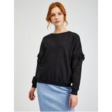 Orsay Black Ladies Sweater with Decorative Sleeves - Women Cene