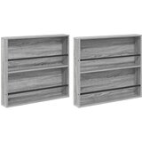  Polica za časopise s policom 2 pcs Siva Sonoma 80 x 12 x 70 cm | shoptok.hr
