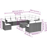  11-dijelni set vrtnih sofa od poliratana s jastucima bež | shoptok.hr