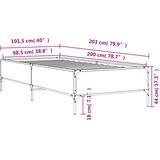  Okvir za krevet boja hrasta 120x200cm konstruirano drvo i metal | shoptok.hr