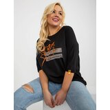 Fashion Hunters Black oversized blouse with appliqué and pockets Cene