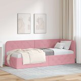 vidaXL kutni okvir kreveta s uzglavljem ružičasta 80 x 200 cm baršun | shoptok.hr