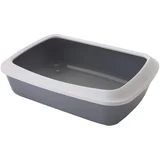mačji wc Iriz s rubom - 50 cm - svijetlosivi / bijeli
