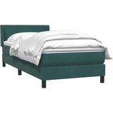 Box spring postelja z vzmetnico temno zelena 80x220 cm žamet, (21792685) | Shoptok.si