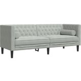 Maison Chic kavč - Sofa - Kanape chesterfield z vzglavniki trosed svetlo siv žamet, (21727414) | Shoptok.si