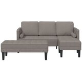  Set sofe s jastukom 2 pcs Sivo-smeđa Poliester | shoptok.hr