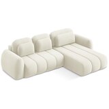 Makamii Bež sklopiva/s prostorom za odlaganje kutna garnitura od bouclé tkanine (s desnim kutom/s ležaljkom) Pele – | shoptok.hr