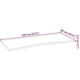 vidaXL Mizna plošča temno rjava 120x60x2,5 cm trdna hrastovina | Shoptok.si