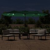  Dvostruki vrtni suncobran s LED svjetlima zeleni 449 x 265 cm | Eponuda.com