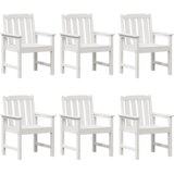 vidaXL vrtni jedilni stoli 6 kosov bela 65.5x55.5x88 cm HDPE | Shoptok.si