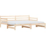 vidaXL Izvlečna dnevna postelja 90x200 cm trdna borovina | Shoptok.si
