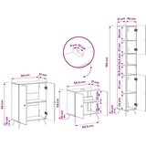  Set za kupaonicu od 3 dijela BREDA Betonska siva | shoptok.hr
