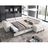 MID.YOU KOTNA SEDEŽNA GARNITURA, plišast material bela | Shoptok.si