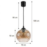 Brilagi LED luster na lanku R GLASS 1xE27/60W/230V prečnik 18 cm crna/dimljeno-braon | Eponuda.com