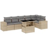 Maison Chic Seti vrtnega pohištva - Vrtna garnitura - Vrtni pohištvo set 7-delna z blazinami bež poli ratan, (21805043) | Shoptok.si