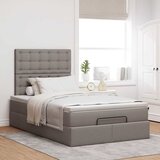  Otomanski okvir kreveta s madraca smeđesivi 120x190 cm tkanine | shoptok.hr