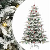 vidaXL Umetno Zložljivo Božično Drevo Bela 180 cm PE in PVC | Shoptok.si