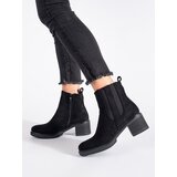 SEASTAR Black suede Chelsea boots on a heel Cene