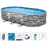 Bestway bazen power steel 6,10x3,66x1,22m imitacija kamena ovalni | Eponuda.com