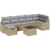  8-dijelni vrtni kauč set s jastučićima Bež Poli ratan | shoptok.hr