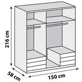 MID.YOU omara s klasičnimi vrati, bela, barve hrasta | Shoptok.si