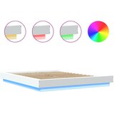  Okvir kreveta s LED svjetlima bijeli 150 x 200 cm drveni | shoptok.hr