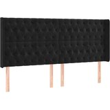  Uzglavlje s ušima crno 203x16x118/128 cm baršunasto | Eponuda.com