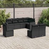  8-dijelni set vrtnih sofa od poliratana s jastucima crni | shoptok.hr